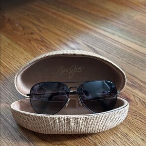Maui Jim Black Aviator Sunglasses